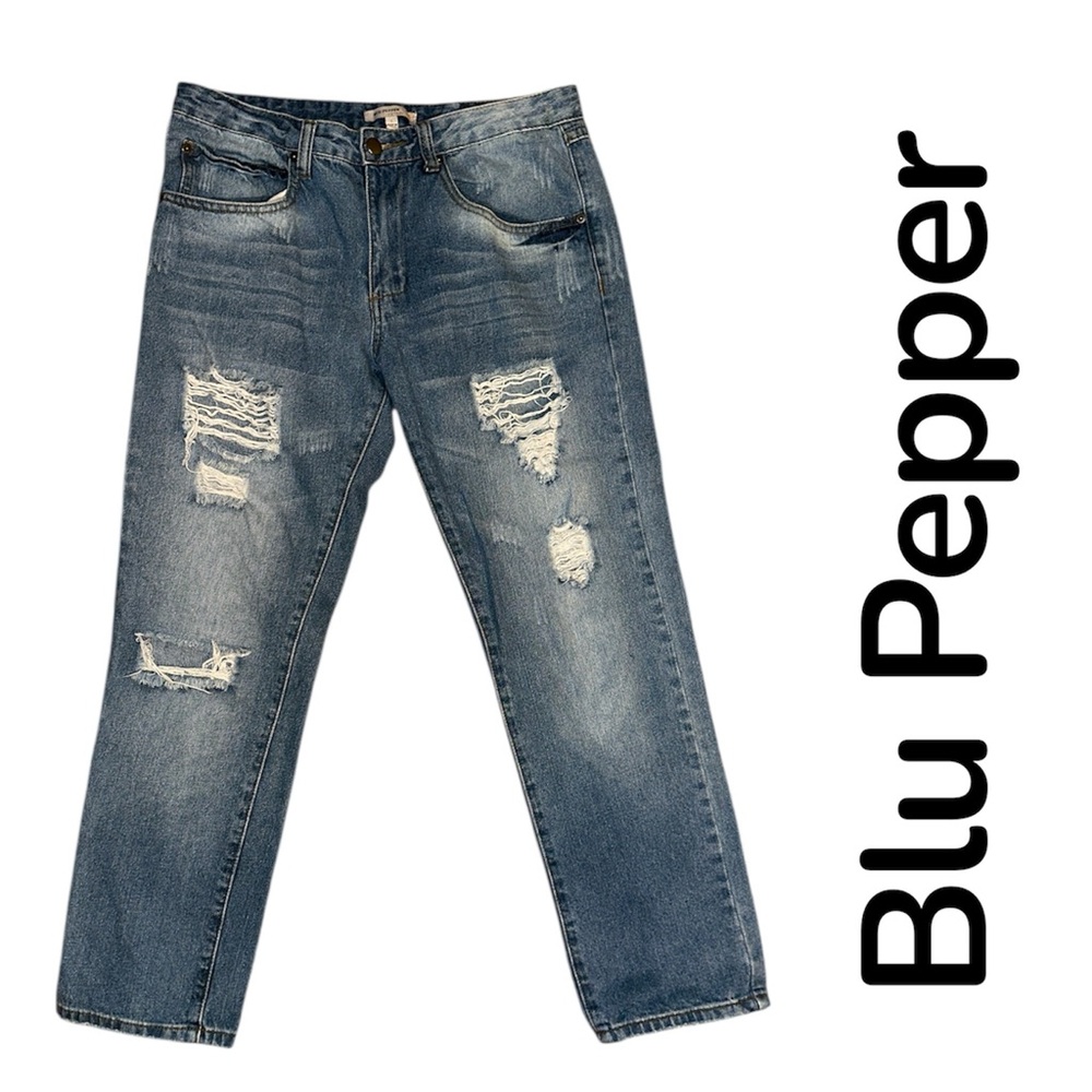 Blu Pepper Ripped Denim Jeans